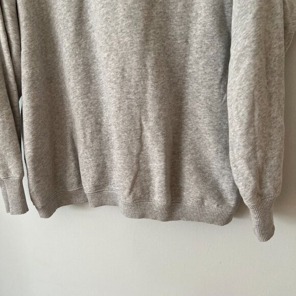 Aerie Getaway Quarter Snap Oversized Pullover Sweatshirt Gray Women's Size Small - Picture 9 of 10